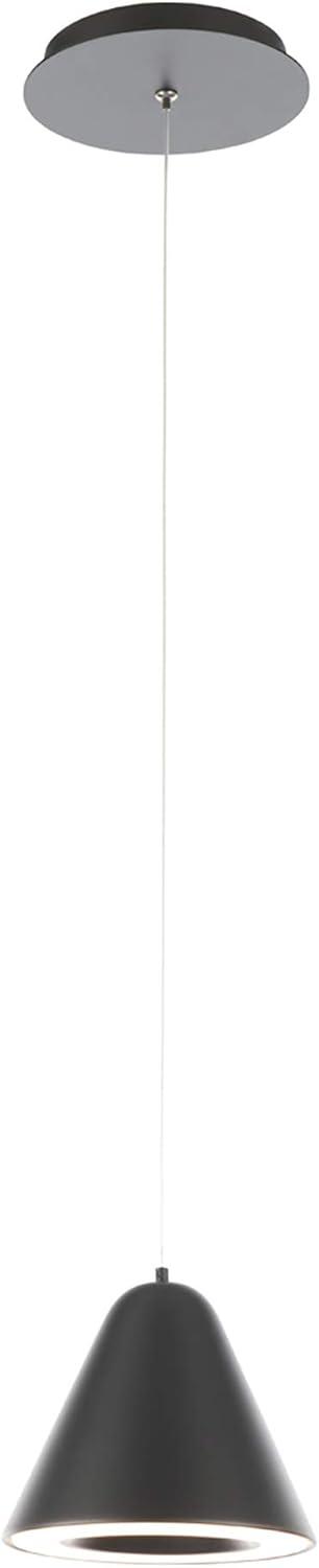 Mini Kone Black Spun Aluminum LED Pendant Light for Indoor/Outdoor