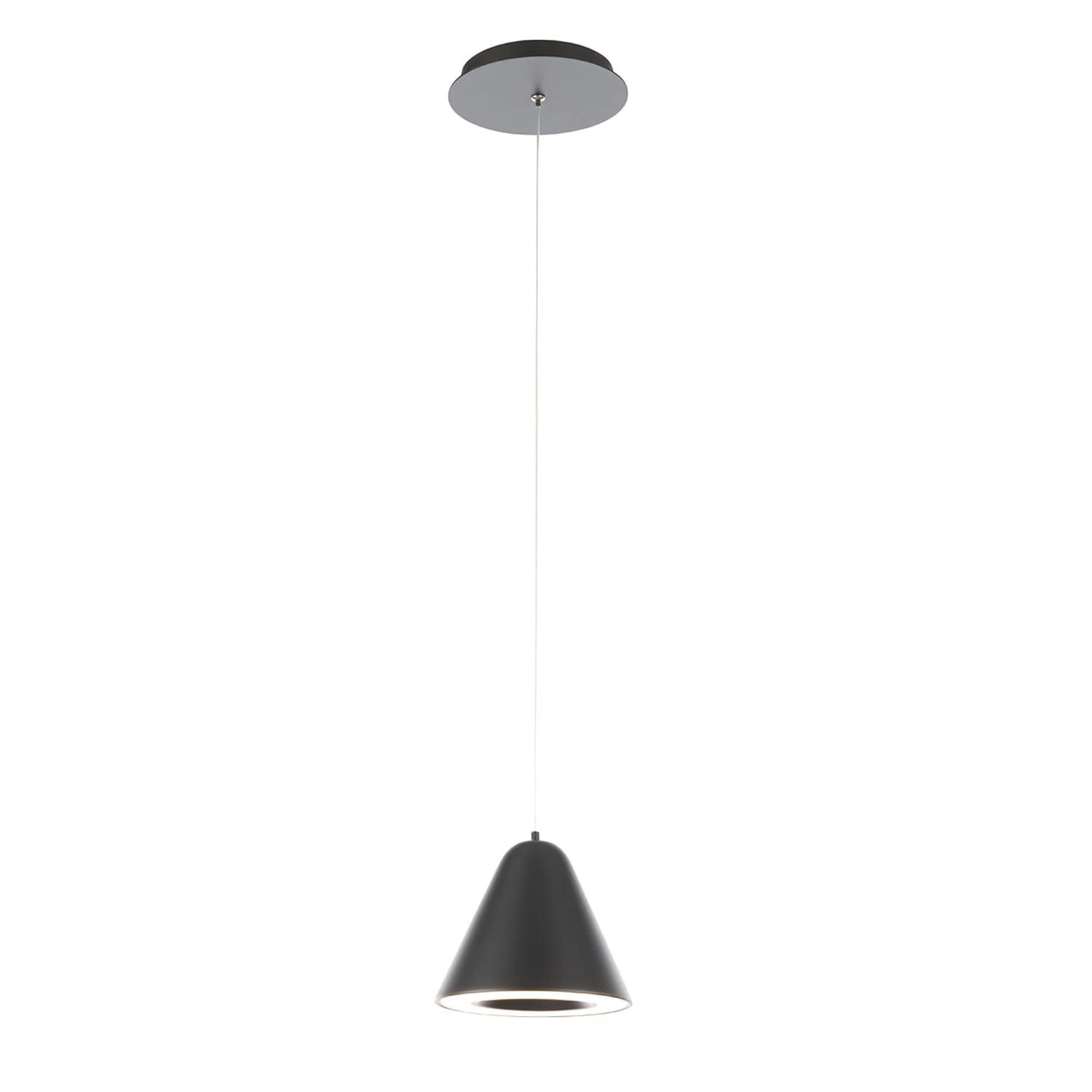 Mini Kone Black Spun Aluminum LED Pendant Light for Indoor/Outdoor