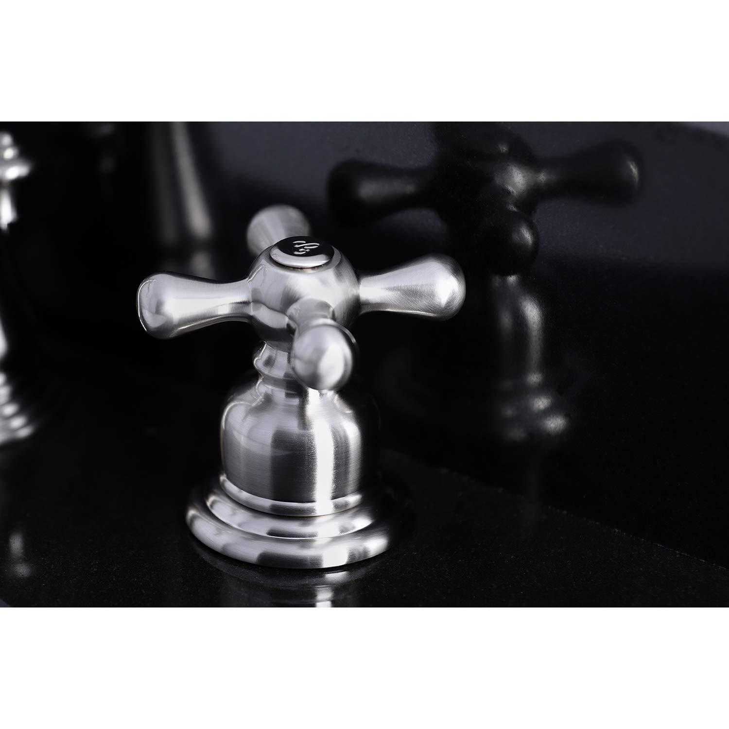 Kingston Brass Kingston Brass American Classic Two-Handle 3-Hole Deck Mount Widespread Bathroom Faucet with Pop-Up Drain FSC1971AX