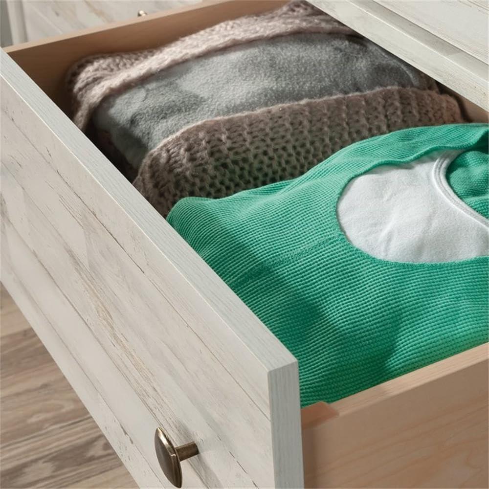 River Ranch 6 Drawer Dresser White Plank - Sauder: Modern Storage Solution for Adult Bedroom