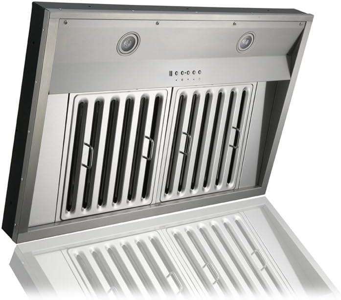 Kobe Range Hoods 36" Stainless Steel 1100 CFM Ducted (Vented) Insert Range Hood with Baffle Filter