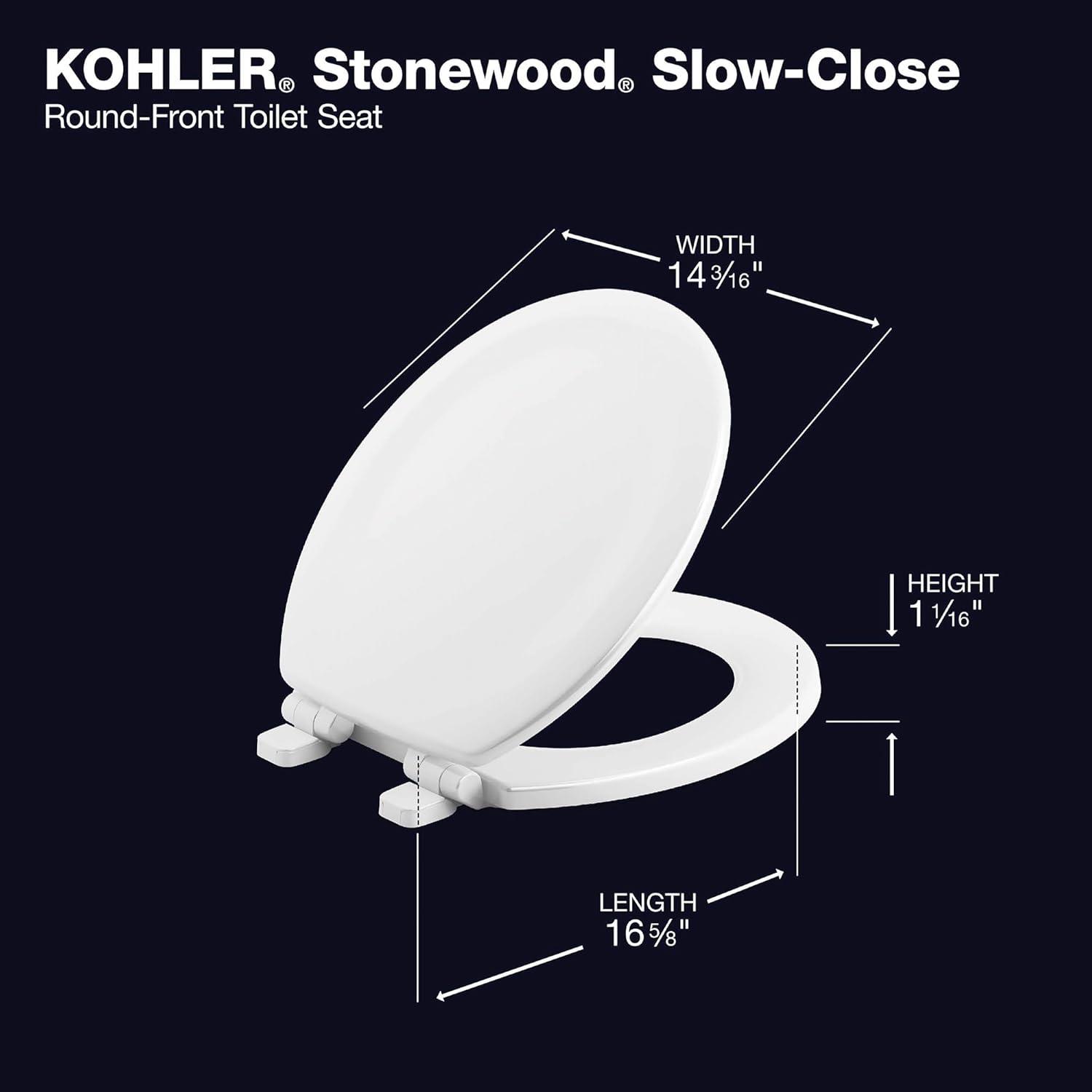 Stonewood Quiet-Close Compression-Molded Wood Toilet Seat