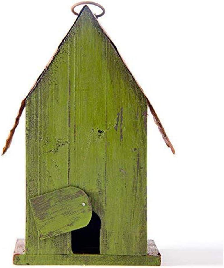 Glitzhome 4.09 in. Distressed Wooden Birdhouse Wall Hanging