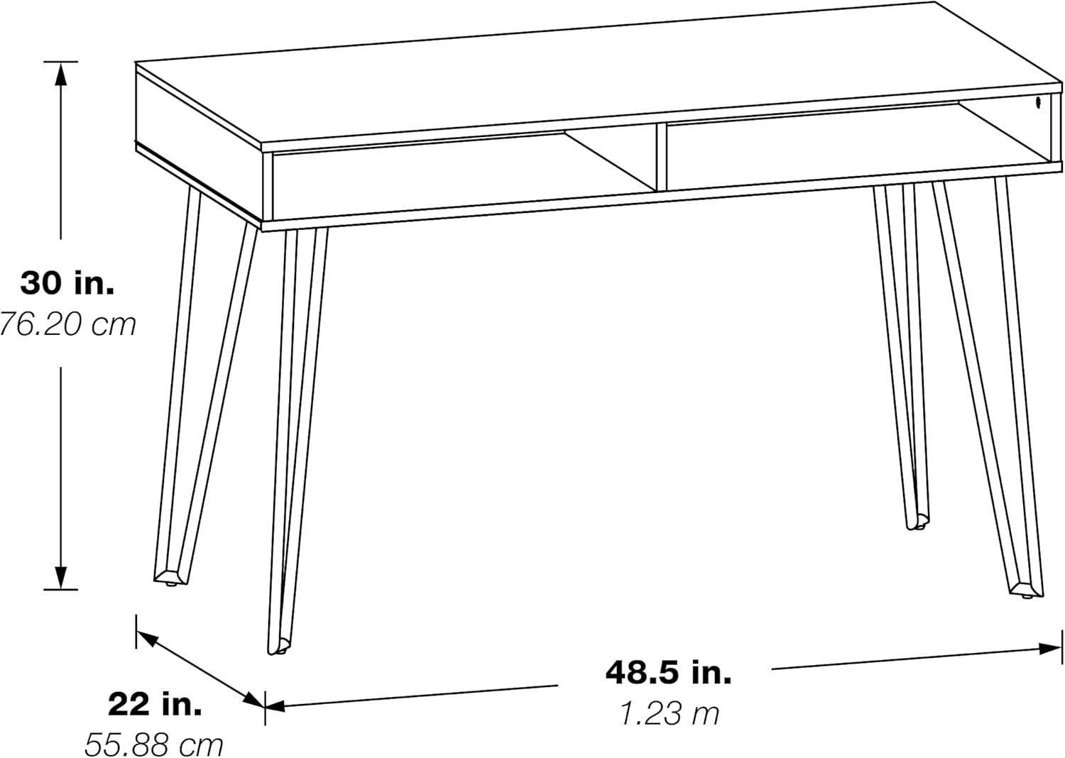 Writing Desk 48" in Engineered Wood Brown Finish KD