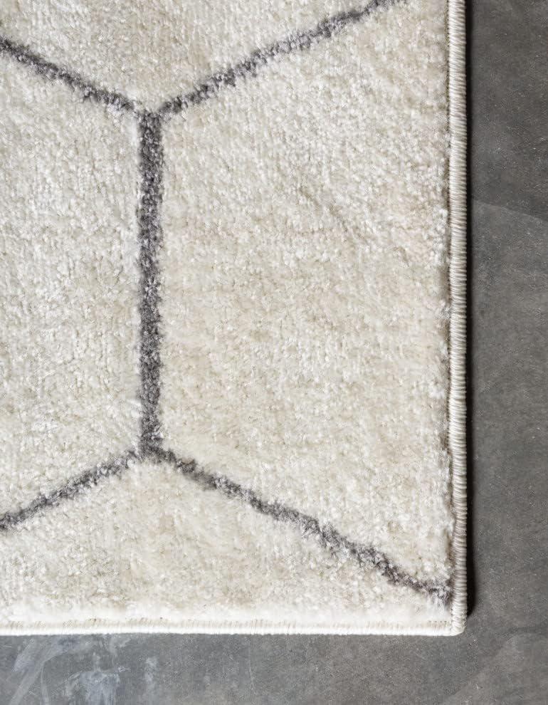 Unique Loom 8' 0 x 11' 0 Trellis Frieze Geometric Ivory Area Rug