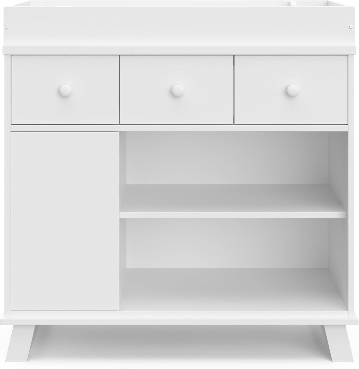 Storkcraft Modern Infant Nursery Changing Table Dresser, White