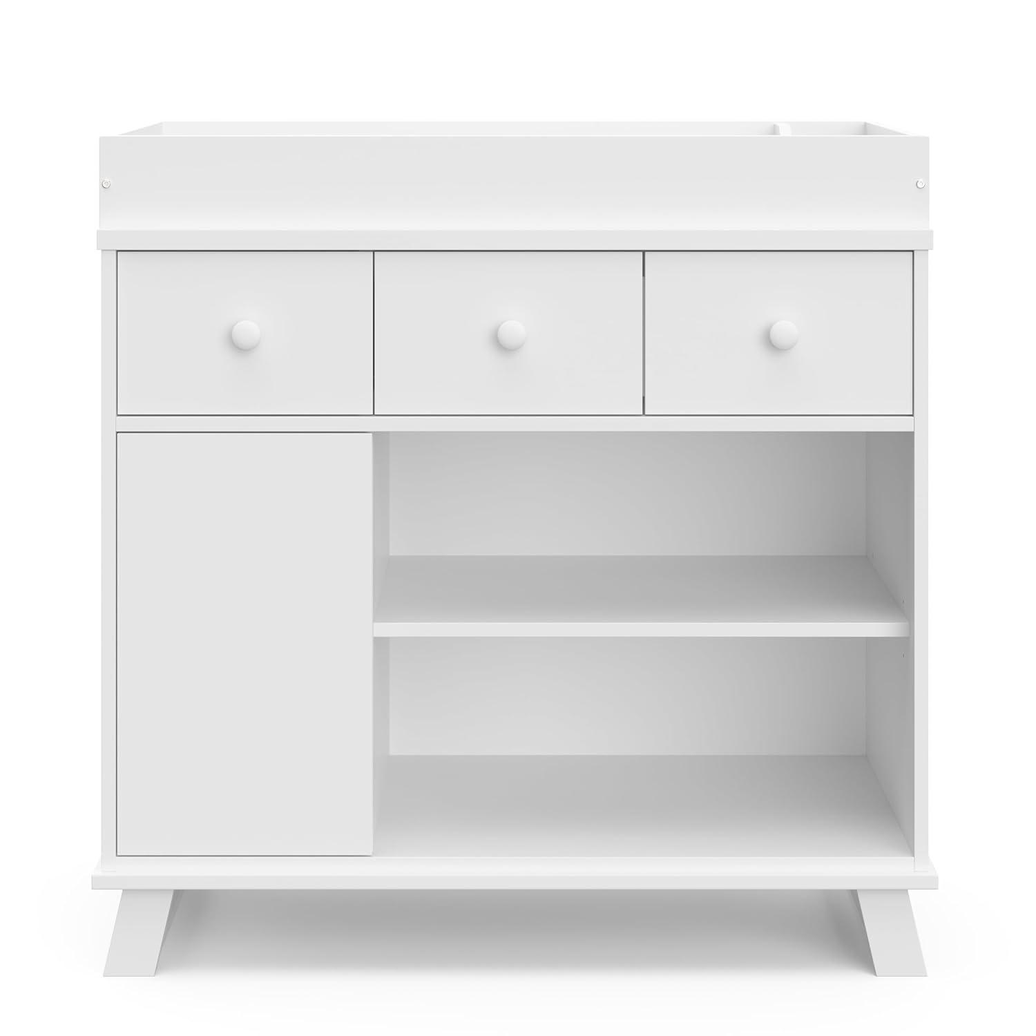 Storkcraft Modern Infant Nursery Changing Table Dresser, White