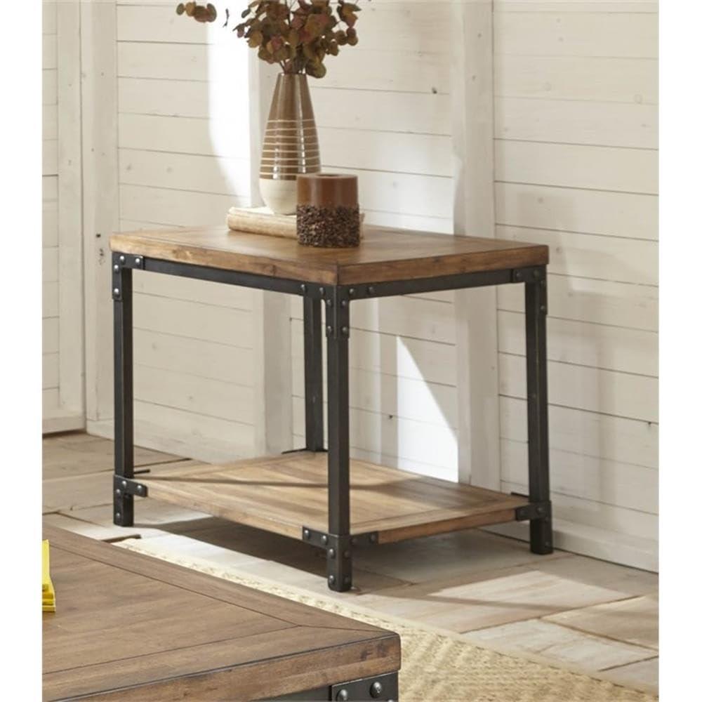 Steve Silver 23" Lantana End Table in Antique Brown Honey