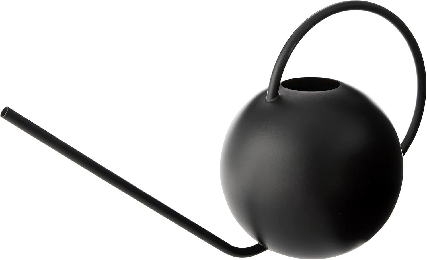 Matte Black Metal Modern Sculptural Watering Can