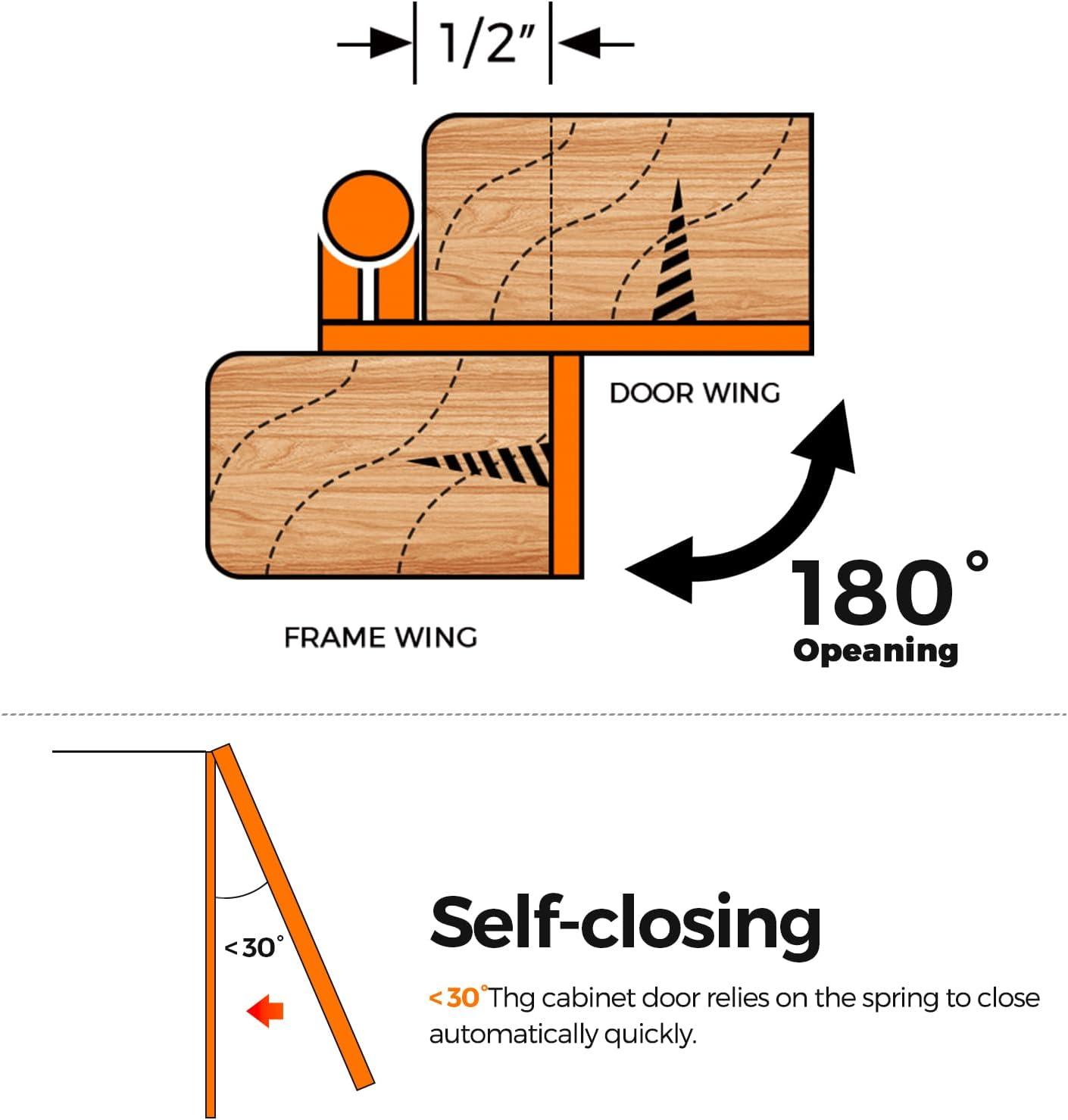 50 Pack 25 Pairs Semi-Overlay 1/2 inch Self-Closing Face Frame Cabinet Hinges Matte Black Half Wrap-Around Kitchen Cabinet Door Hinges Face Mount Cabinet Hardware Matte Black Matte Black