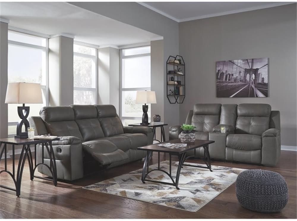 Signature Design by Ashley Jesolo Reclining Sofa in Dark Gray