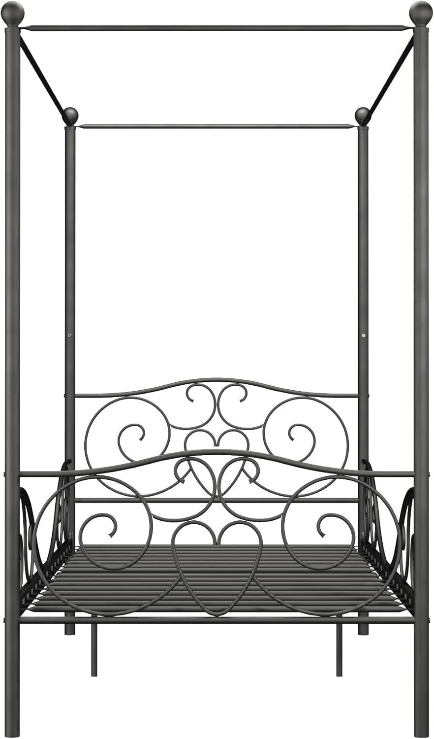 DHP 4020959 Sturdy Bed Frame, Twin, Pewter