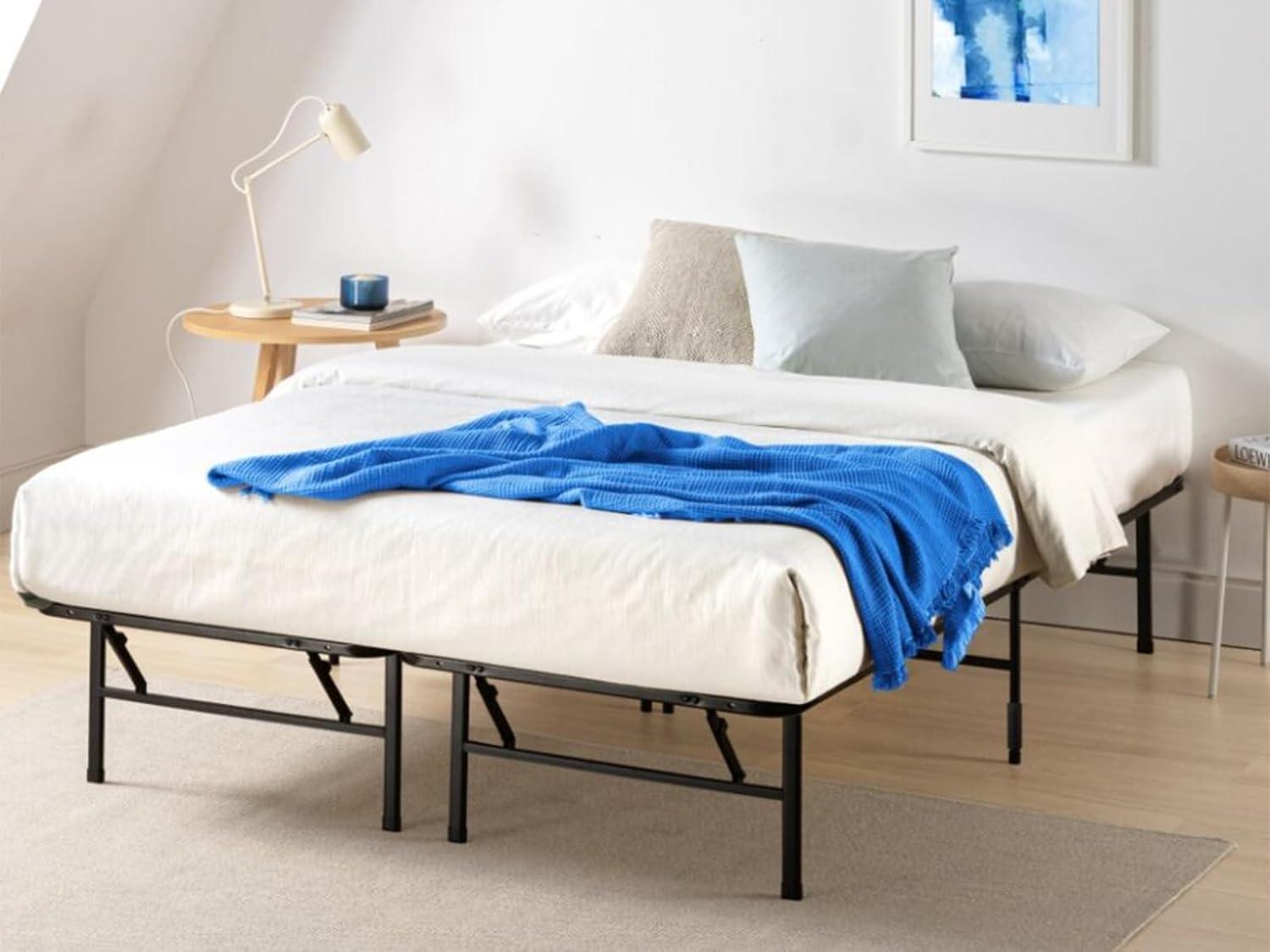 Sleepy's Raised 13 Inch High Metal Platform Frame | Support Mattress Foundation | No Box Spring Needed | Underbed Storage Space | Queen Size