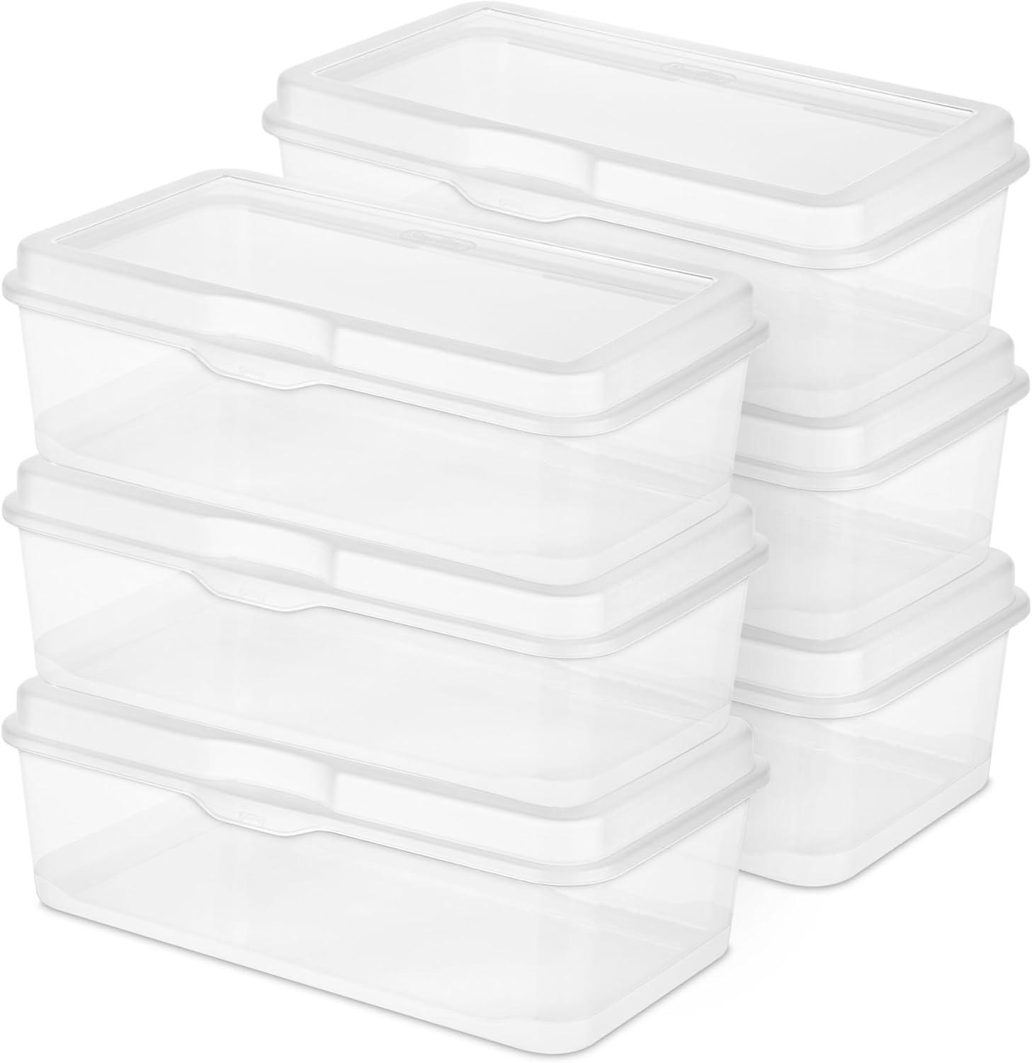 Sterilite Sterilite Plastic Stacking FlipTop Latching Storage Box Container