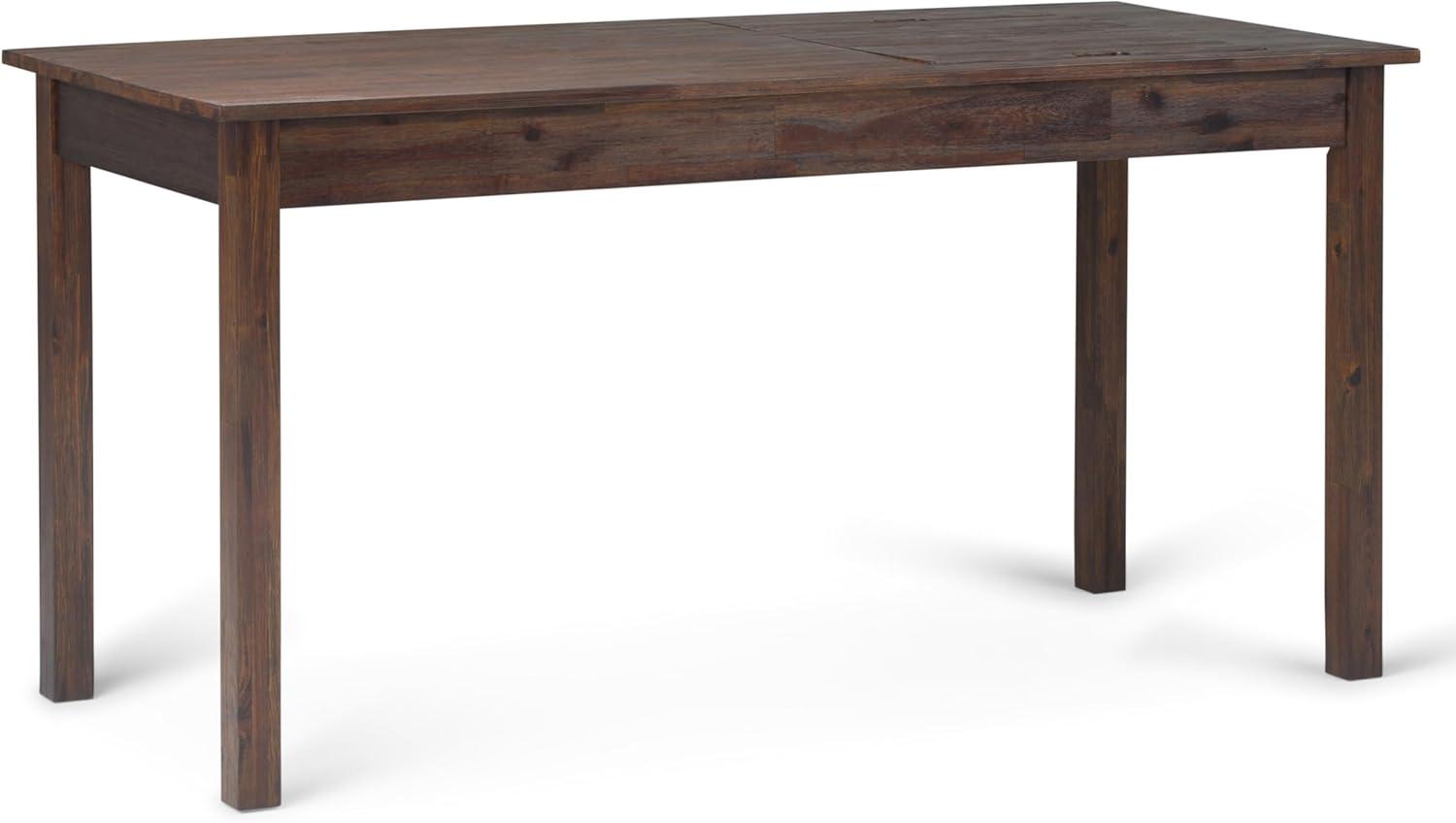 Simpli Home Monroe Computer Desk in Distressed Charcoal Brown