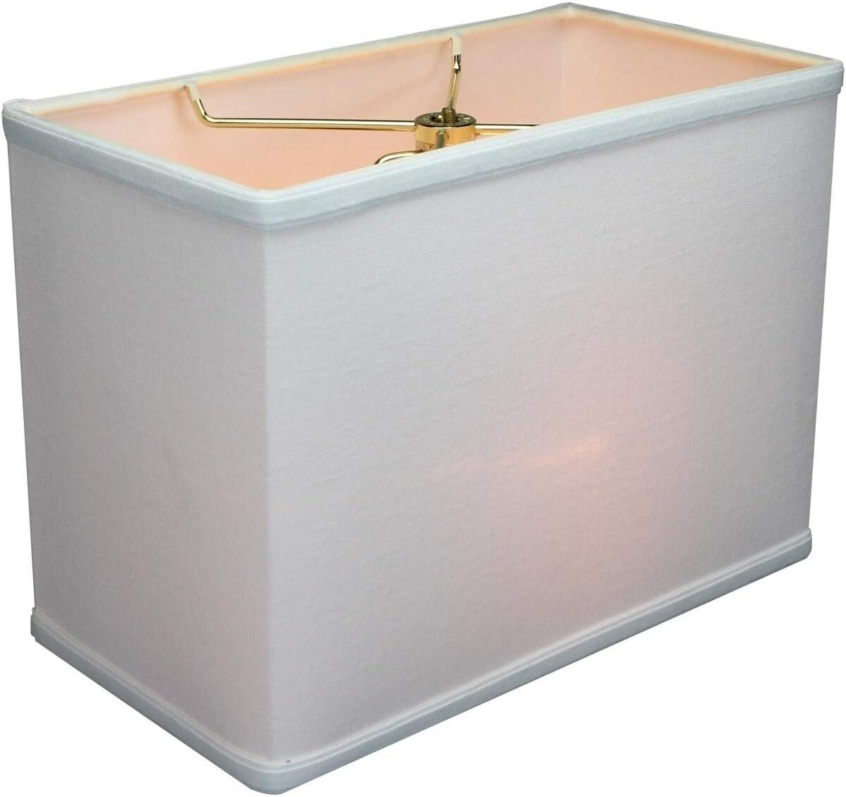 Premium White Linen 12" Rectangular Drum Lamp Shade