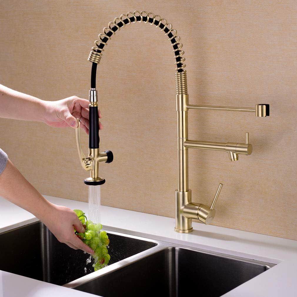 LOONGFIELD ASTARQ-W1932P172291 Kitchen Faucet Pull Down Sprayer Brushed Nickel,Single Handle Kitchen Sink Faucet