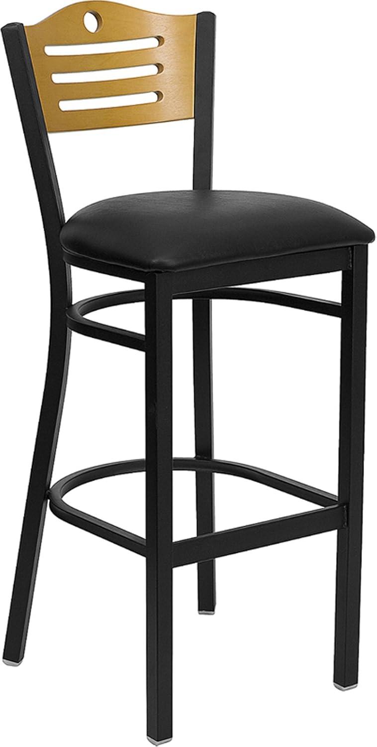 Winston Porter Clairann Upholstered Counter Stool with Metal Frame