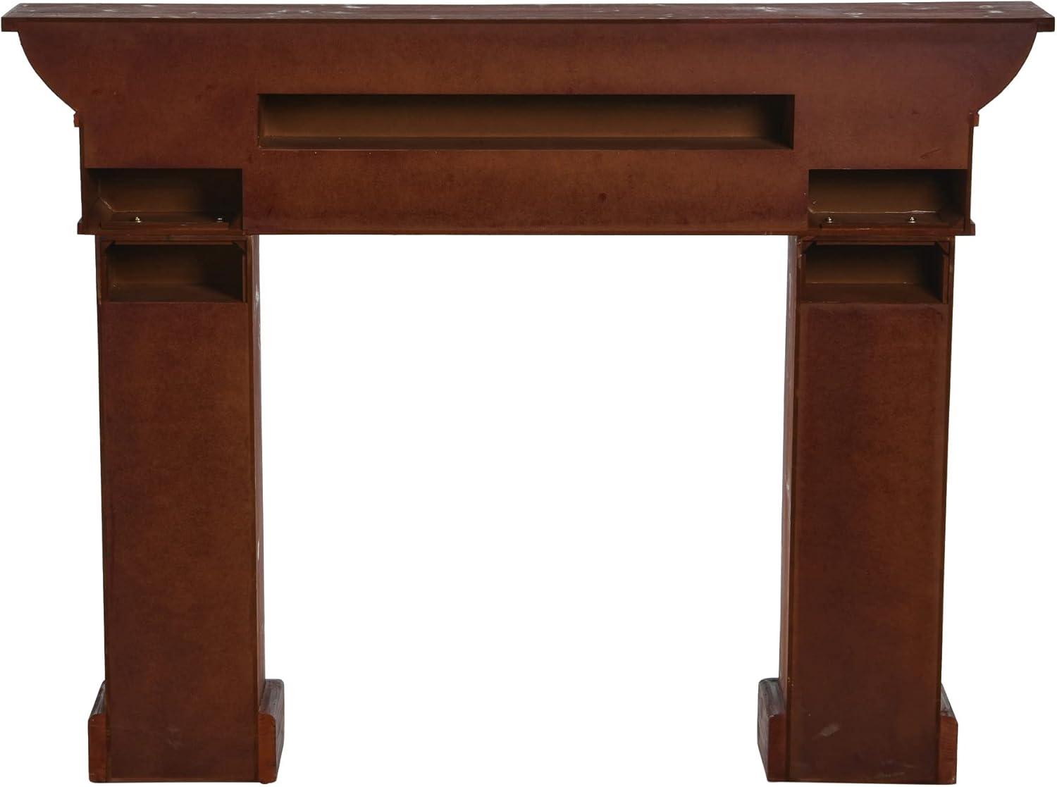 Storied Home Monolith Decorative Fireplace Mantel Brown: Wall Mount, Fir Wood & MDF Frame