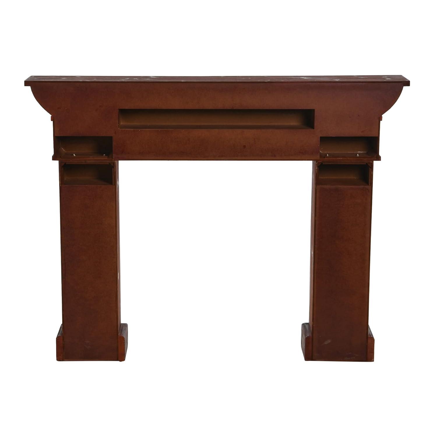 Storied Home Monolith Decorative Fireplace Mantel Brown: Wall Mount, Fir Wood & MDF Frame