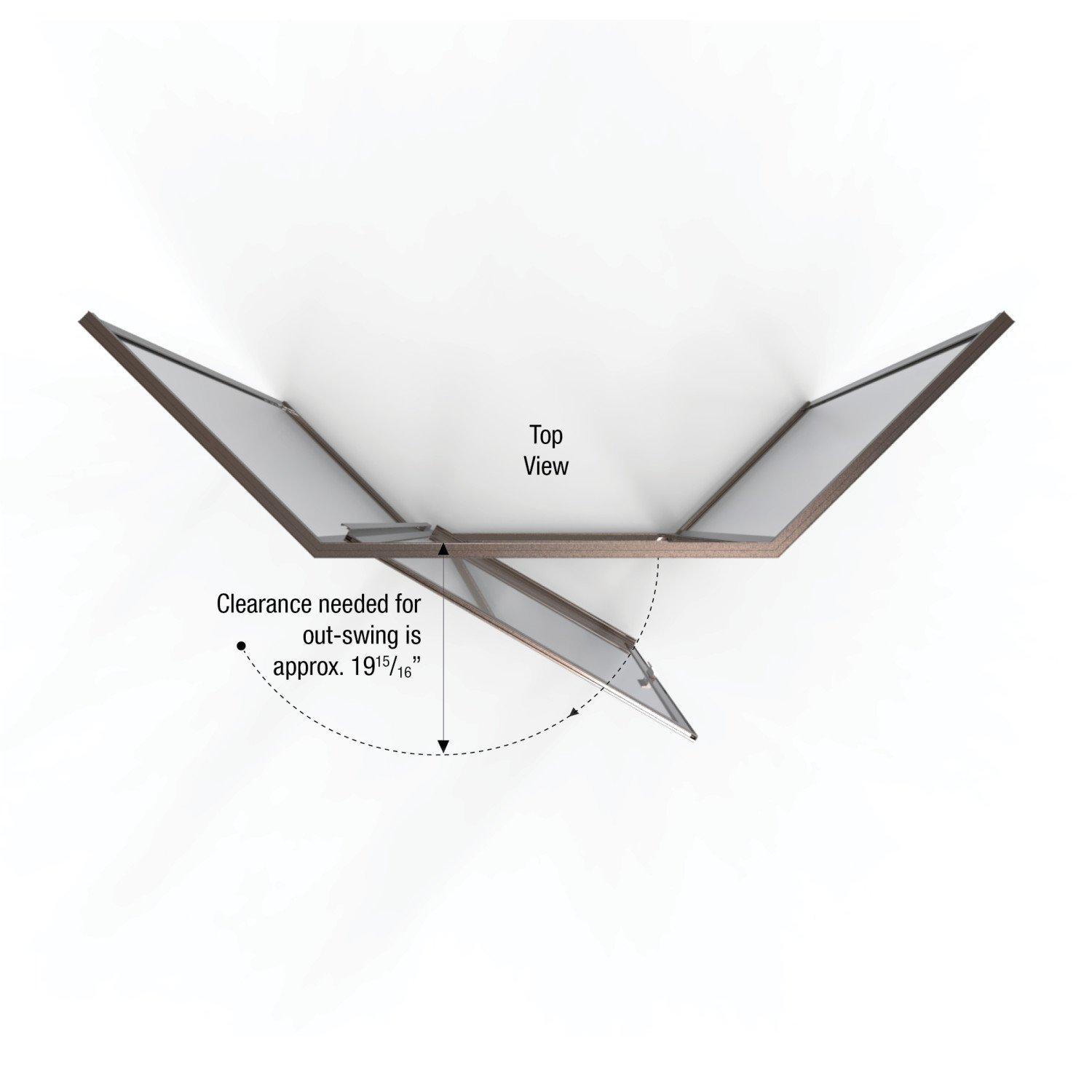 Deluxe 57.625'' W 68.625'' H Framed Neo-angle Reversible Shower Enclosure