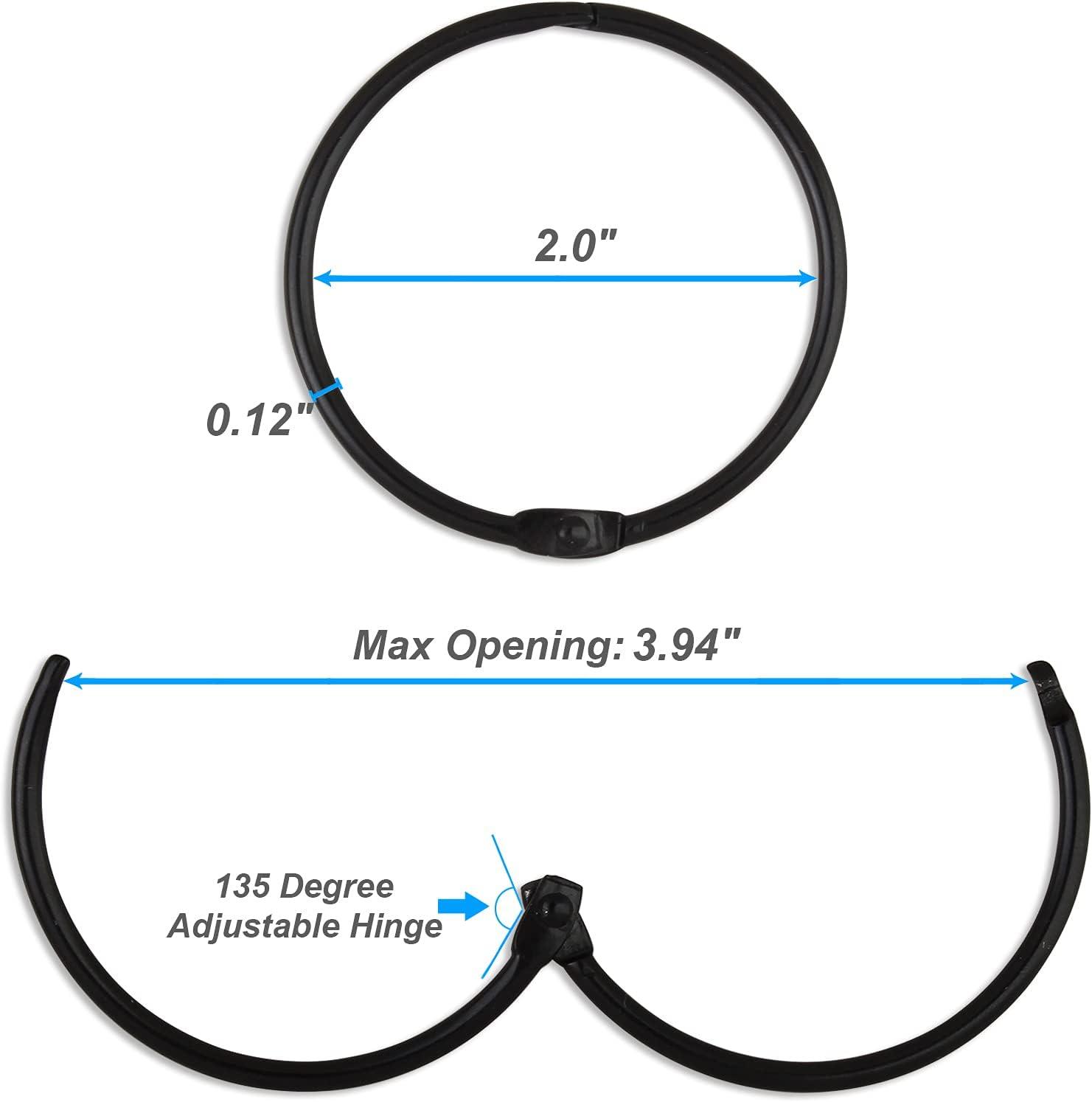 Dznils Rustproof Round Metal Shower Curtain Hooks Rings, Black, Set of 24