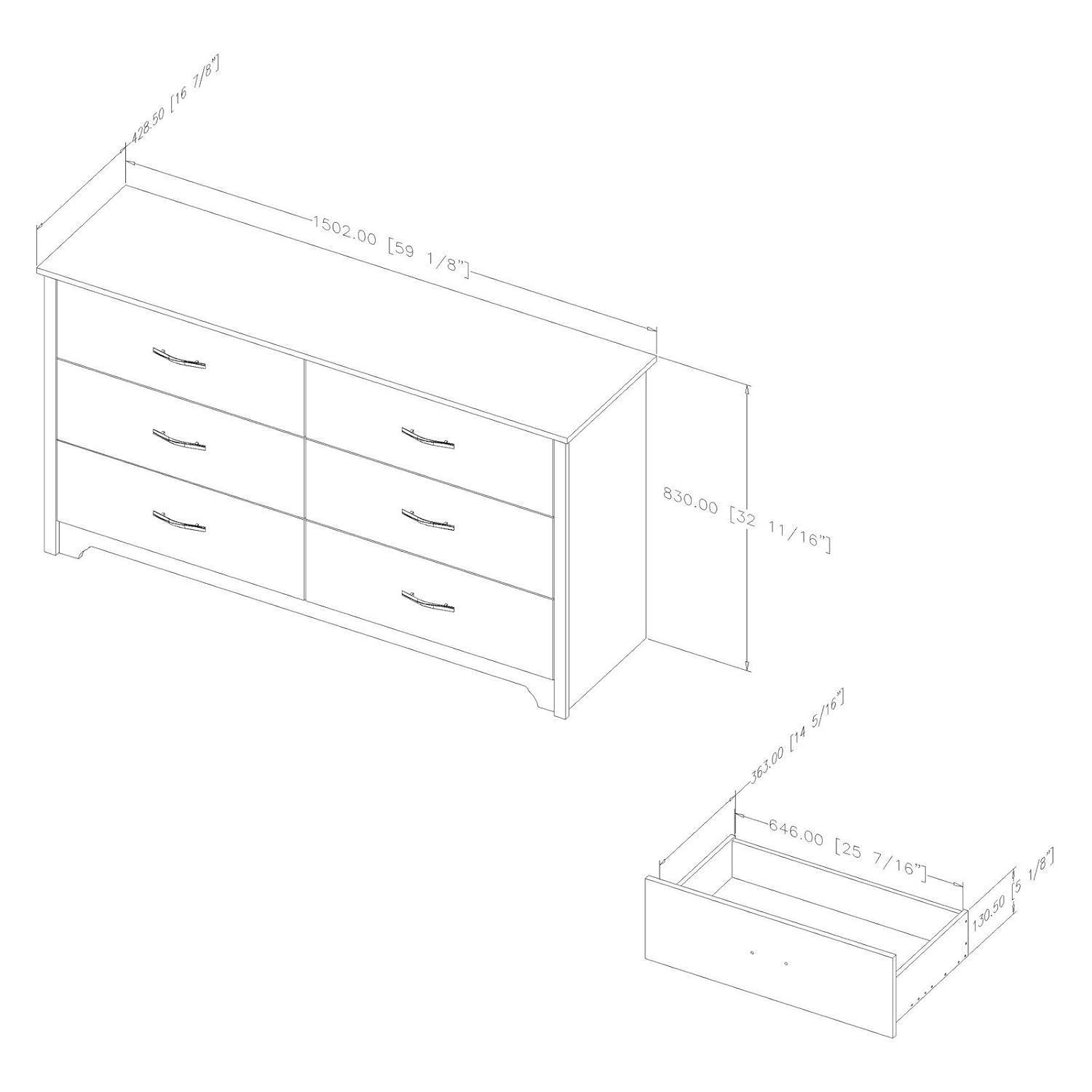 South Shore Fusion, Contemporary Dresser,  Black