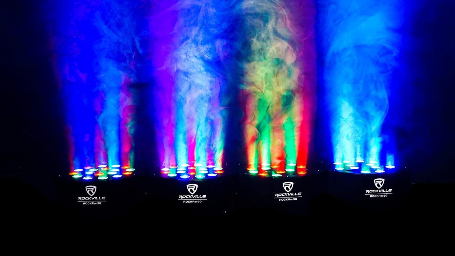 Rockville RockPAR50 LED RGB Compact Par Can DJ/Club DMX Wash Light+Dual Bracket