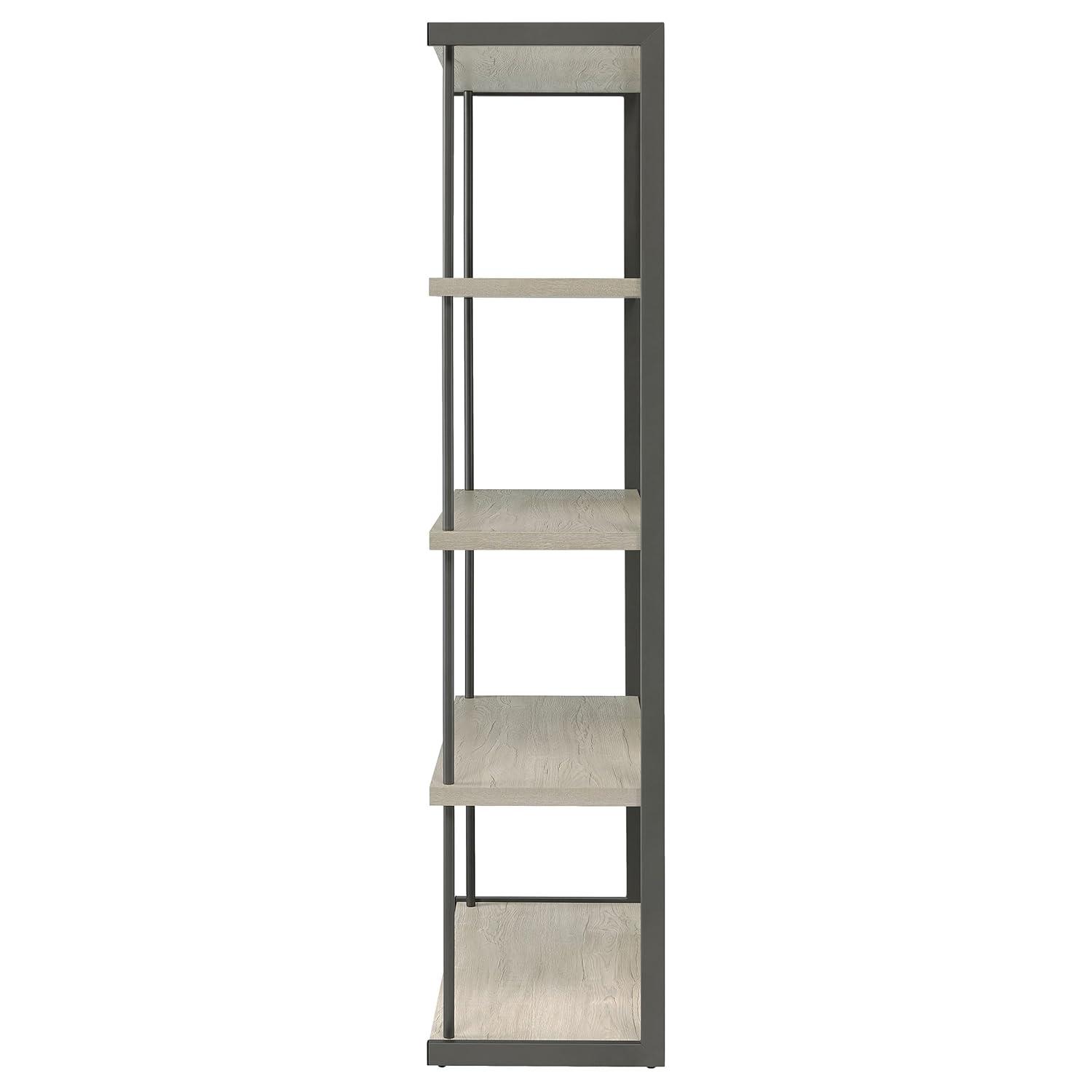 Coaster Loomis 4-shelf Modern Wood Bookcase Whitewashed Gray