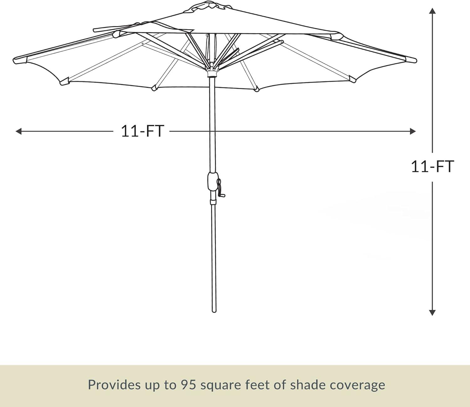 11' x 11' Calypso II Market Patio Umbrella with Solar LED Strip Lights Champagne - Island Umbrella