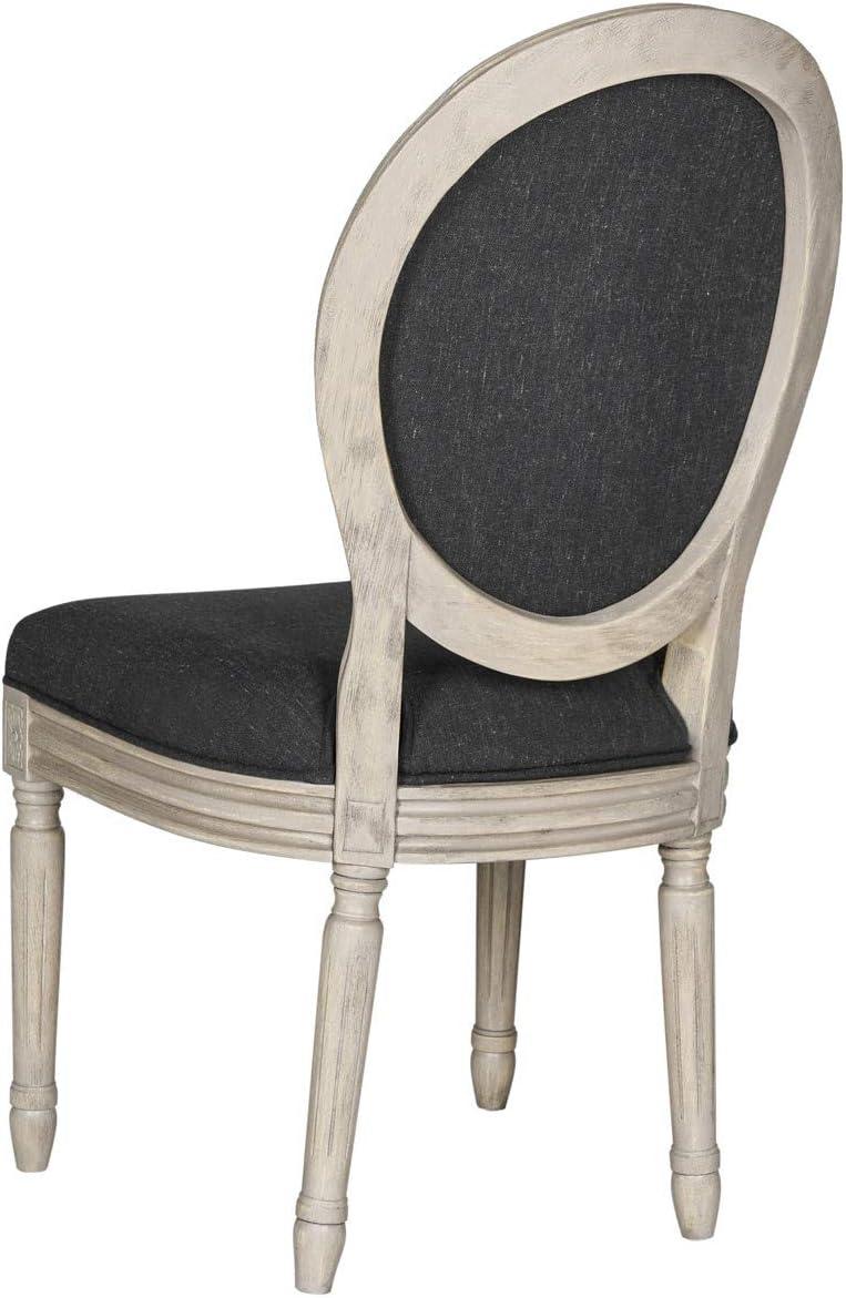 Holloway 19''H French Brasserie Oval Side Chair (Set of 2) - Navy/Cream - Safavieh