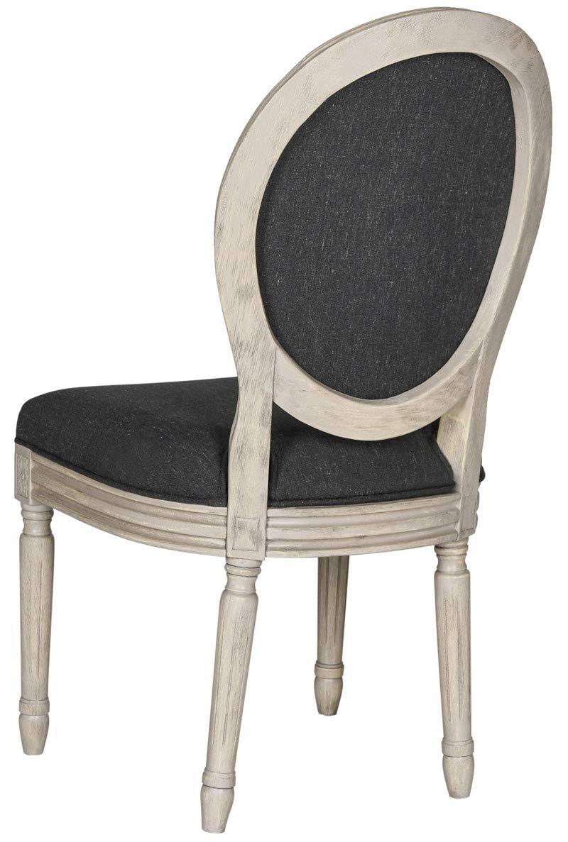Holloway 19''H French Brasserie Oval Side Chair (Set of 2) - Navy/Cream - Safavieh