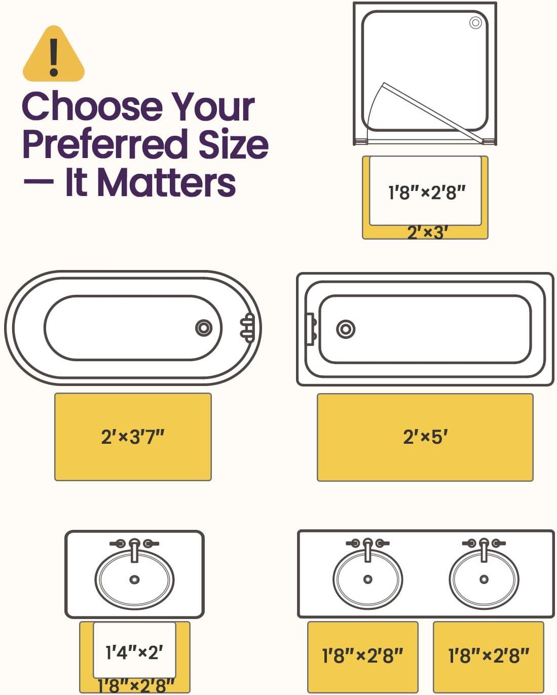 Smiry Microfiber Bathroom Rugs, 16"x24" Soft and Absorbent Bath Rugs, Non-Slip Machine Wash bath mats, Beige