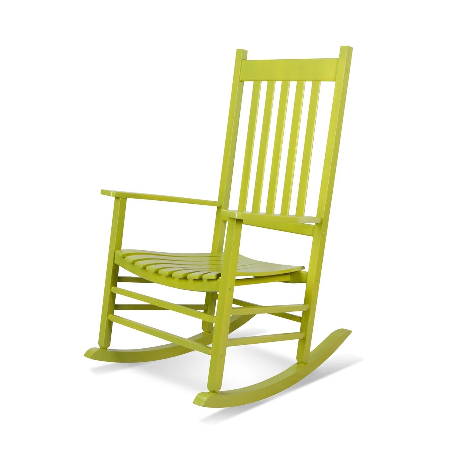 Shine Company Traditional Hardwood Indoor/Outdoor Patio Porch Rocker in Green