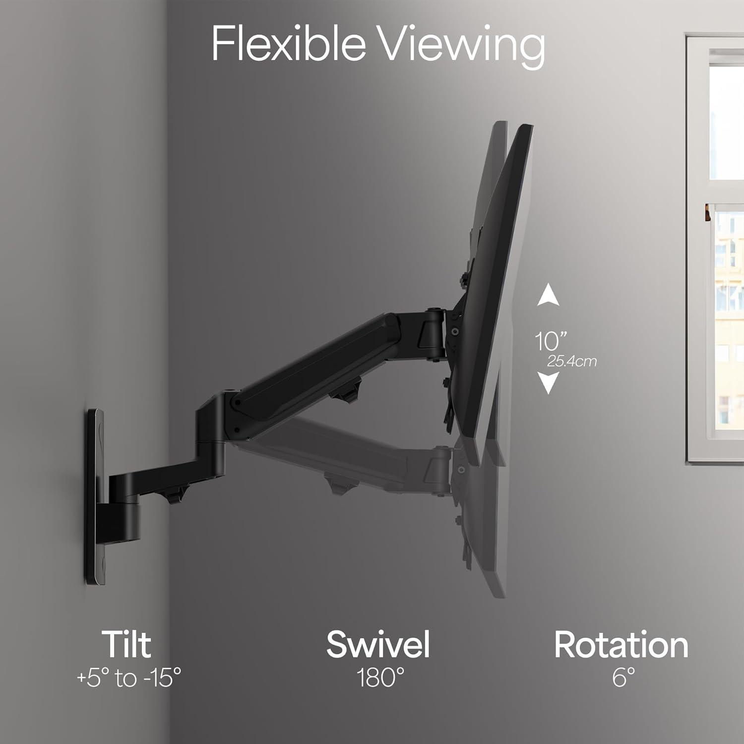 VIVO Premium Aluminum Single TV Wall Mount Adjustable Arm for Screens up to 43"