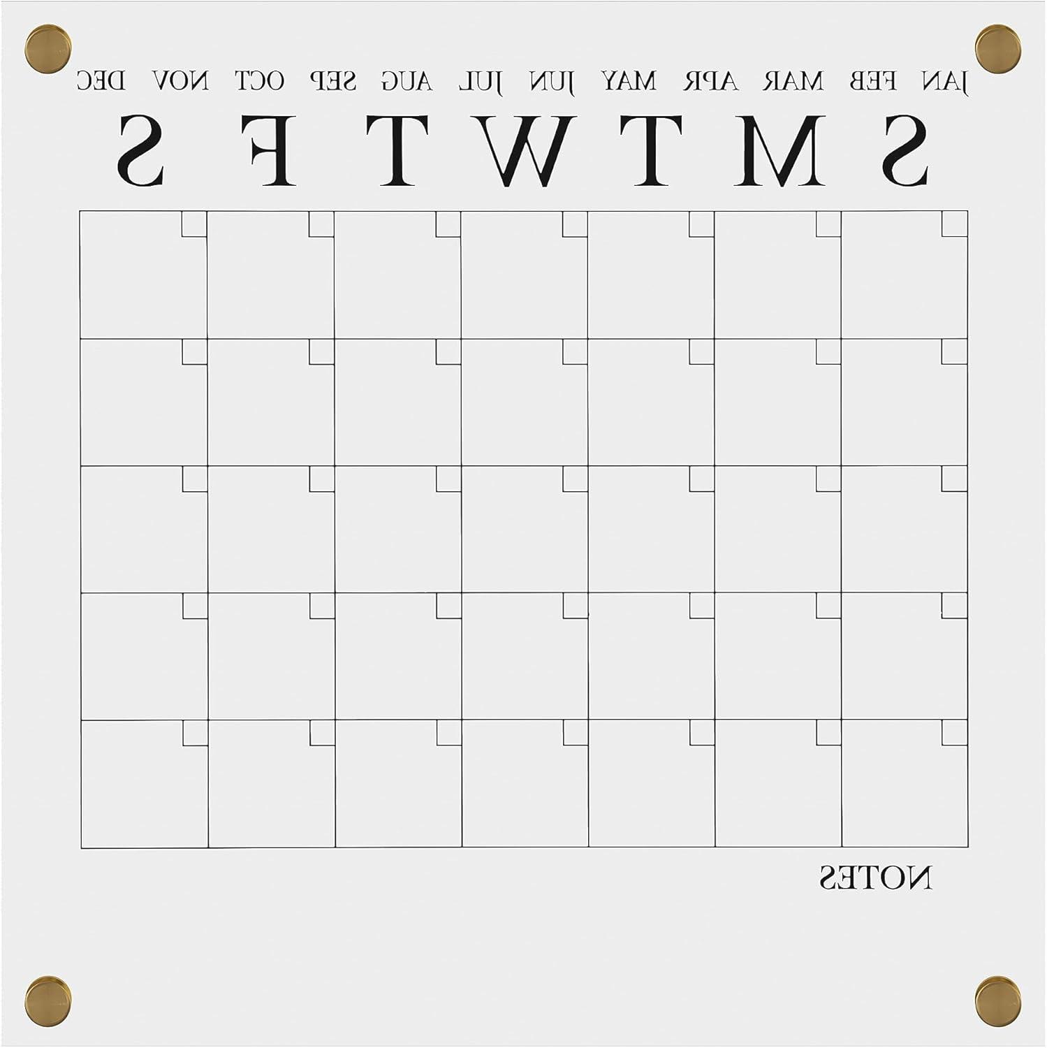 Thomas Martha Stewart Acrylic Wall Calendar with Dry Erase Marker and Mounting Hardware