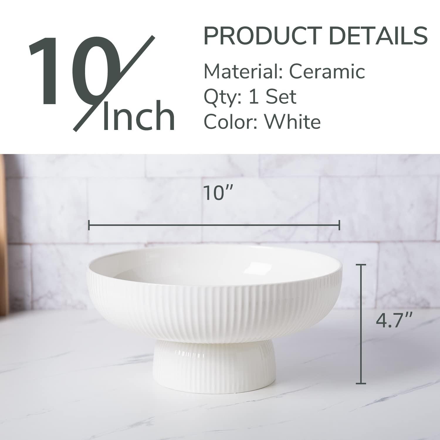 10 Ceramic Fruit Bowl with Drainage Hole - Stylish Texture Design - High Quality Porcelain - Multi-Purpose Fruit Basket|Fruit Basket with 10 Ceramic Fruit Bowl - Texture Design in Stylish Design, High