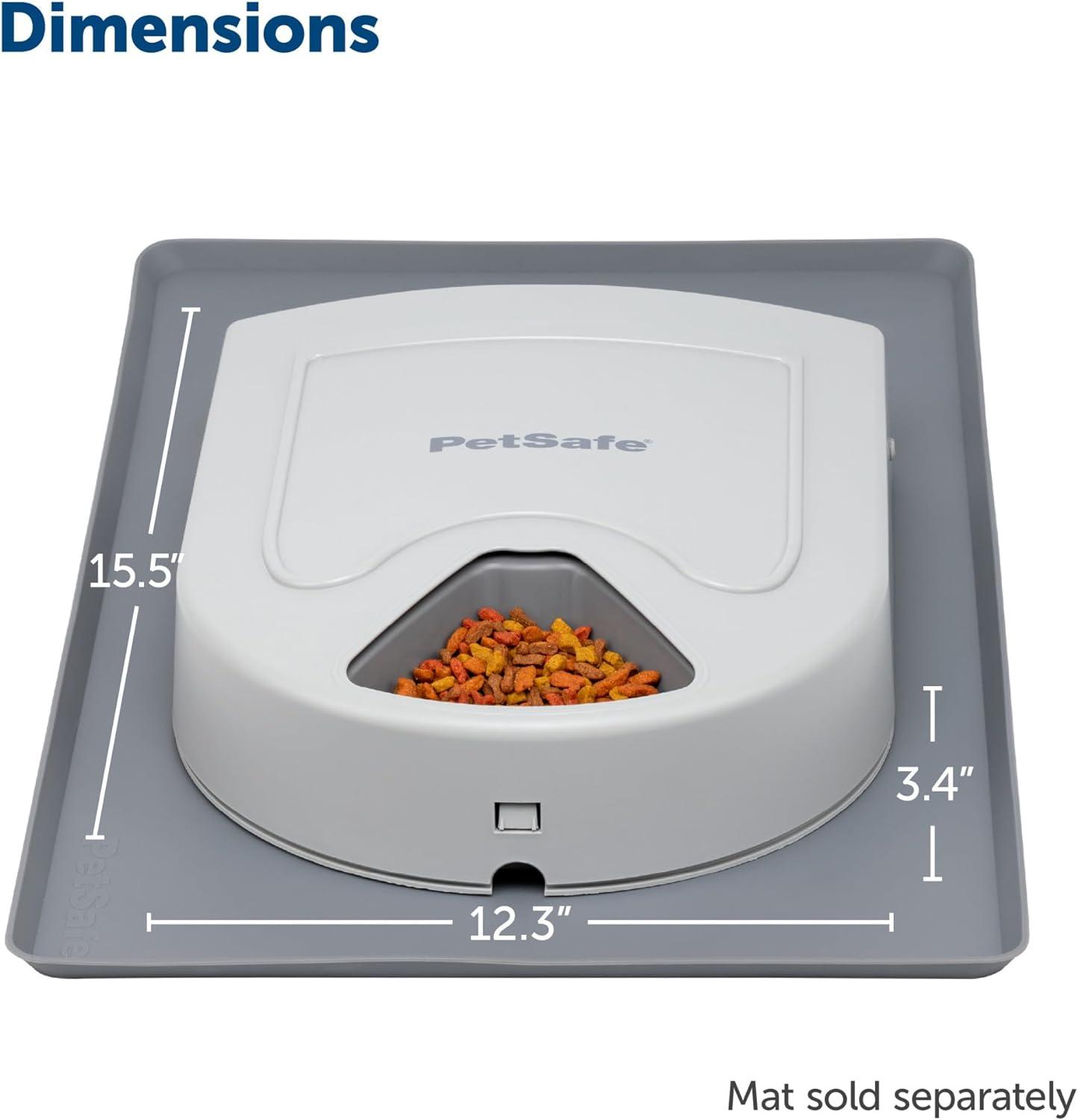 PetSafe 5 Meal Programmable Pet Food Dispenser, Automatic Dog and Cat Feeder - Dry or Semi-Moist Pet Food, Timed Cat Feeder or Dog Feeder, Slow Feed Portion Control (5 Cup/40 Ounce Total Capacity)