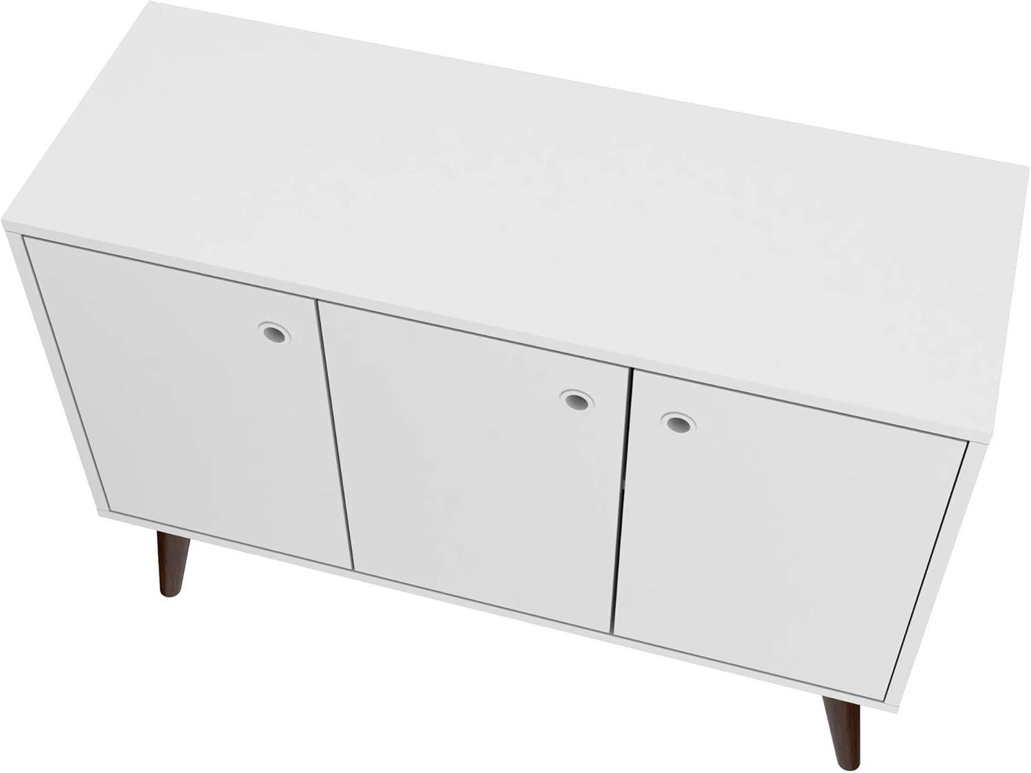 Mid-Century- Modern Bromma 35.43" Sideboard 2.0 with 3 Shelves in White