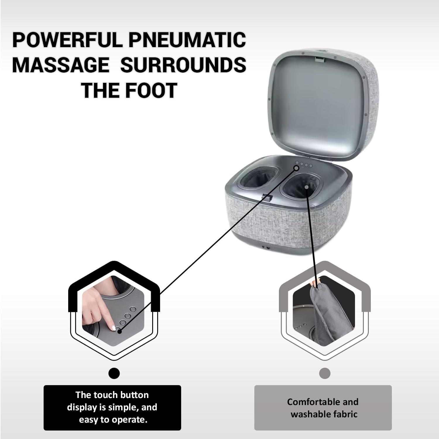 Ottoman Foot Massager by Ottossage, Rechargeable Massaging Ottoman with Removable Lid