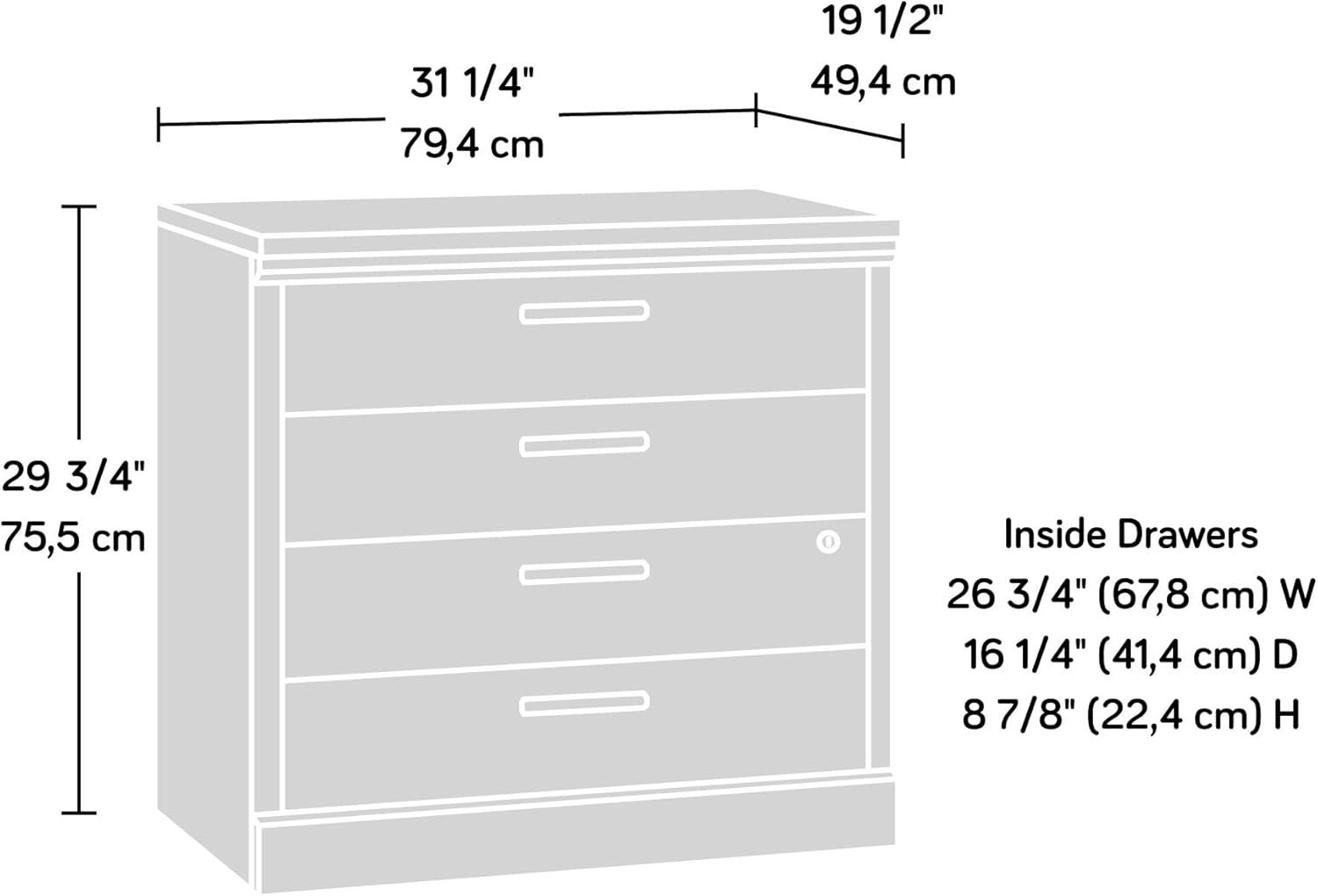 Pebble Pine 2-Drawer Lockable Lateral File Cabinet