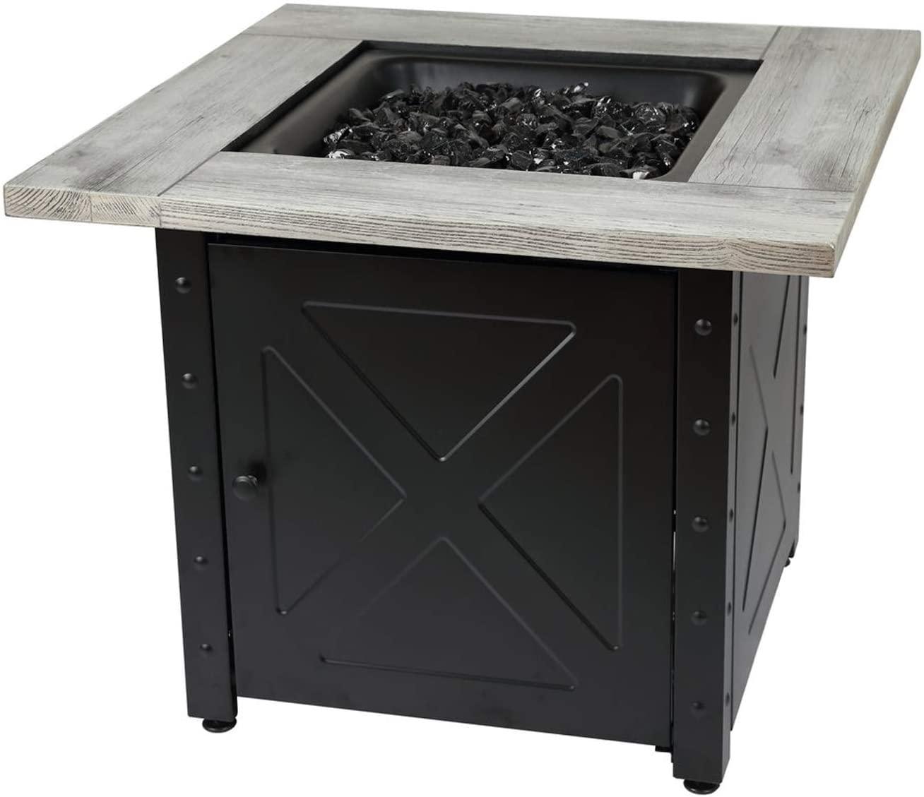 Endless Summer Mason by Endless Summer, 30" Square LP Gas Fire Table with Faux Wood Mantel