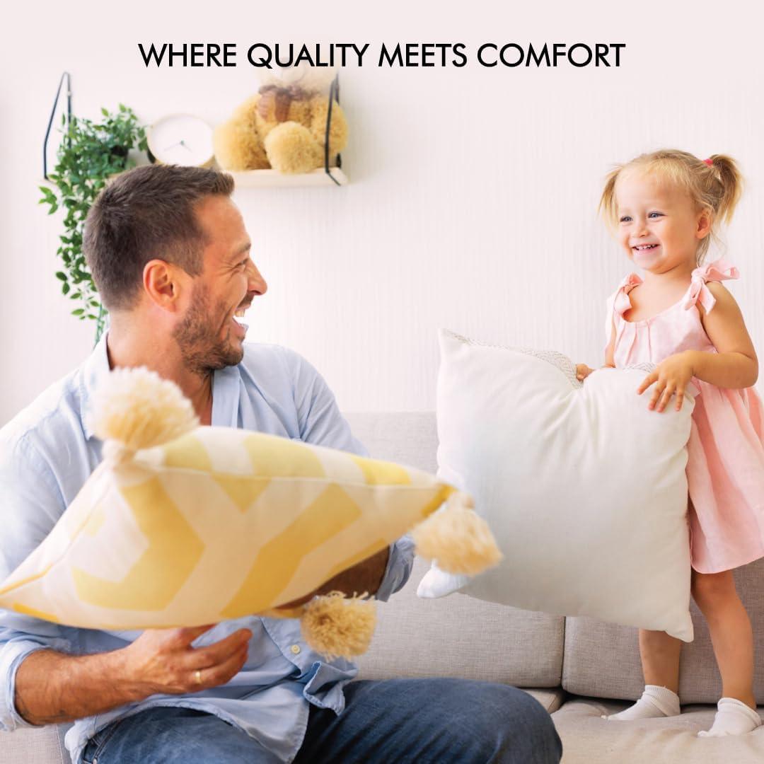 Fairfield Crafter’s Choice Basic Pillow Forms, Soft Pillow Inserts for Throw Pillows, Decorative Pillows, Travel Pillows, and Home Decor, Zippered Cover, Spot Clean, 18" X 18", Pack of 2