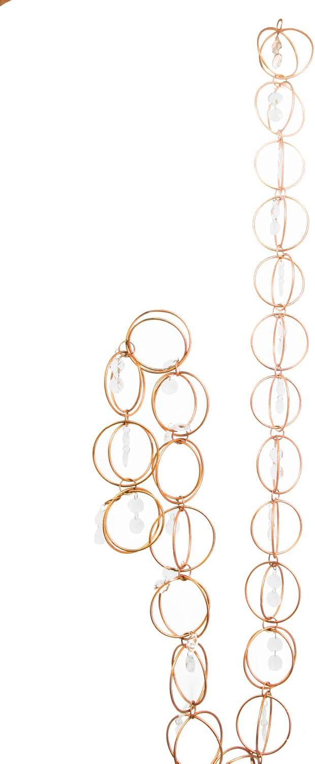8.5' Copper Colored Iron Rain Chain with Clear Accents