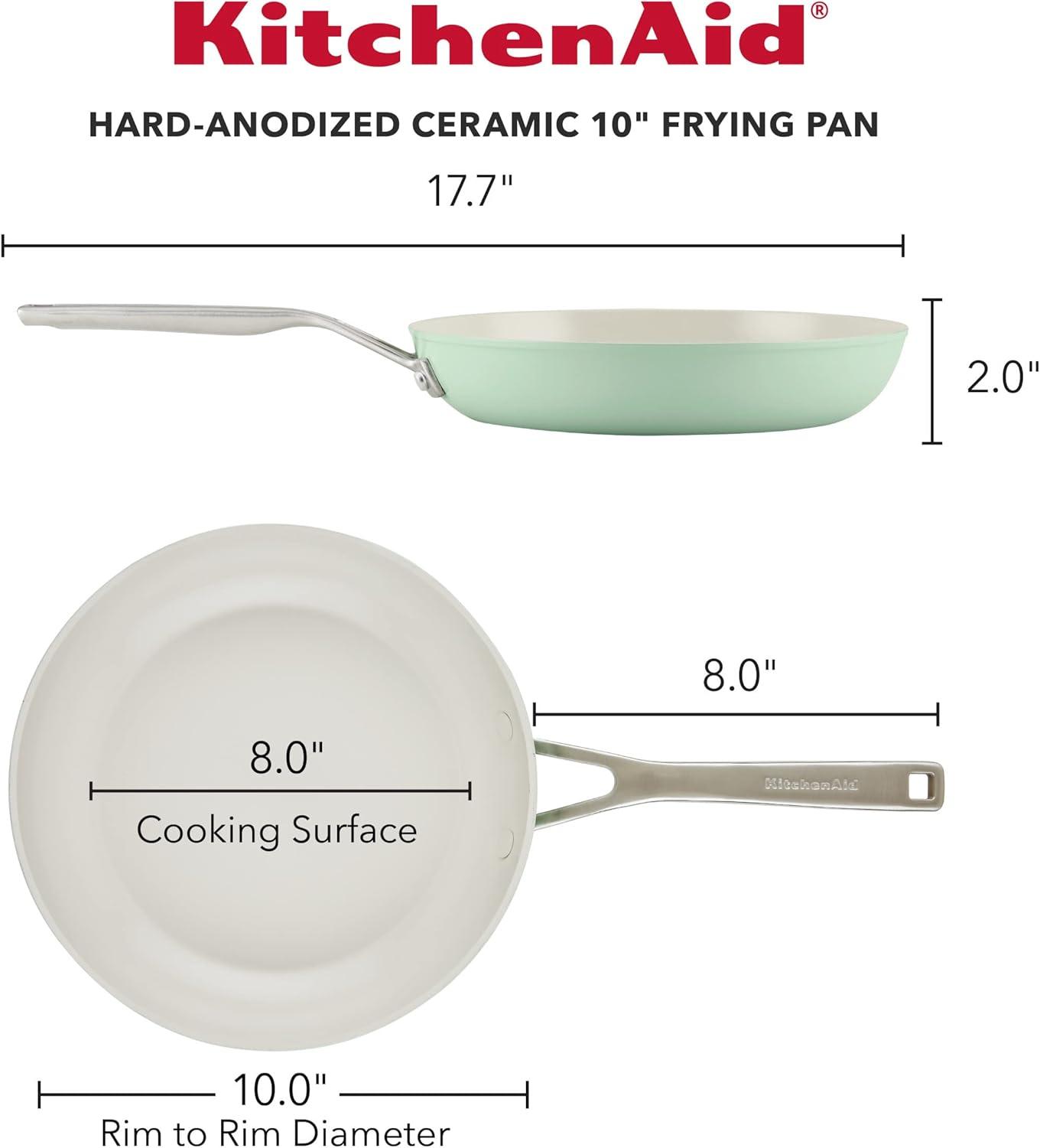 KitchenAid Hard Anodized 10" Nonstick Ceramic Frying Pan - Pistachio