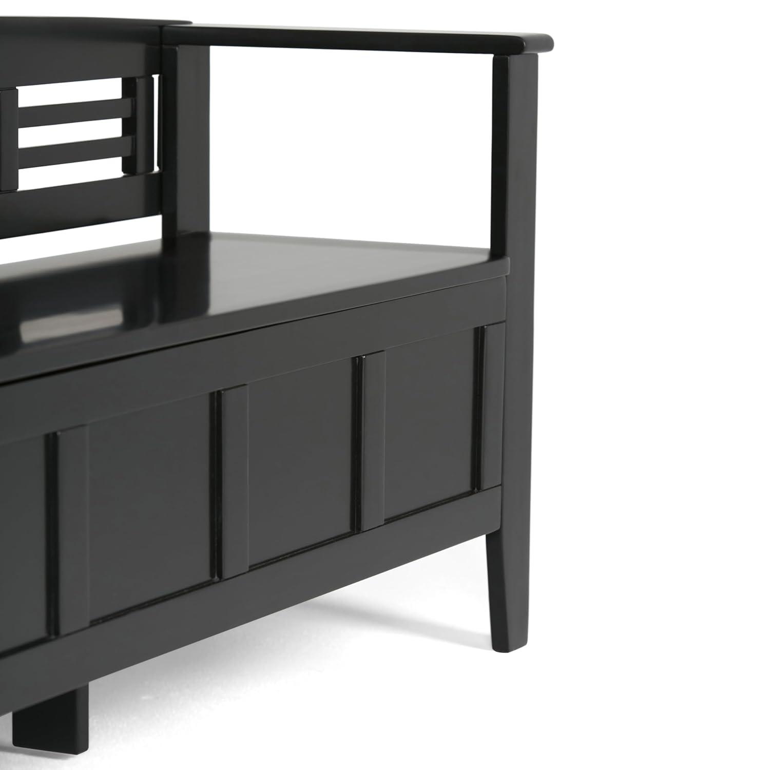 Simpli Home Adams Solid Wood Entryway Lift Top Storage Bench