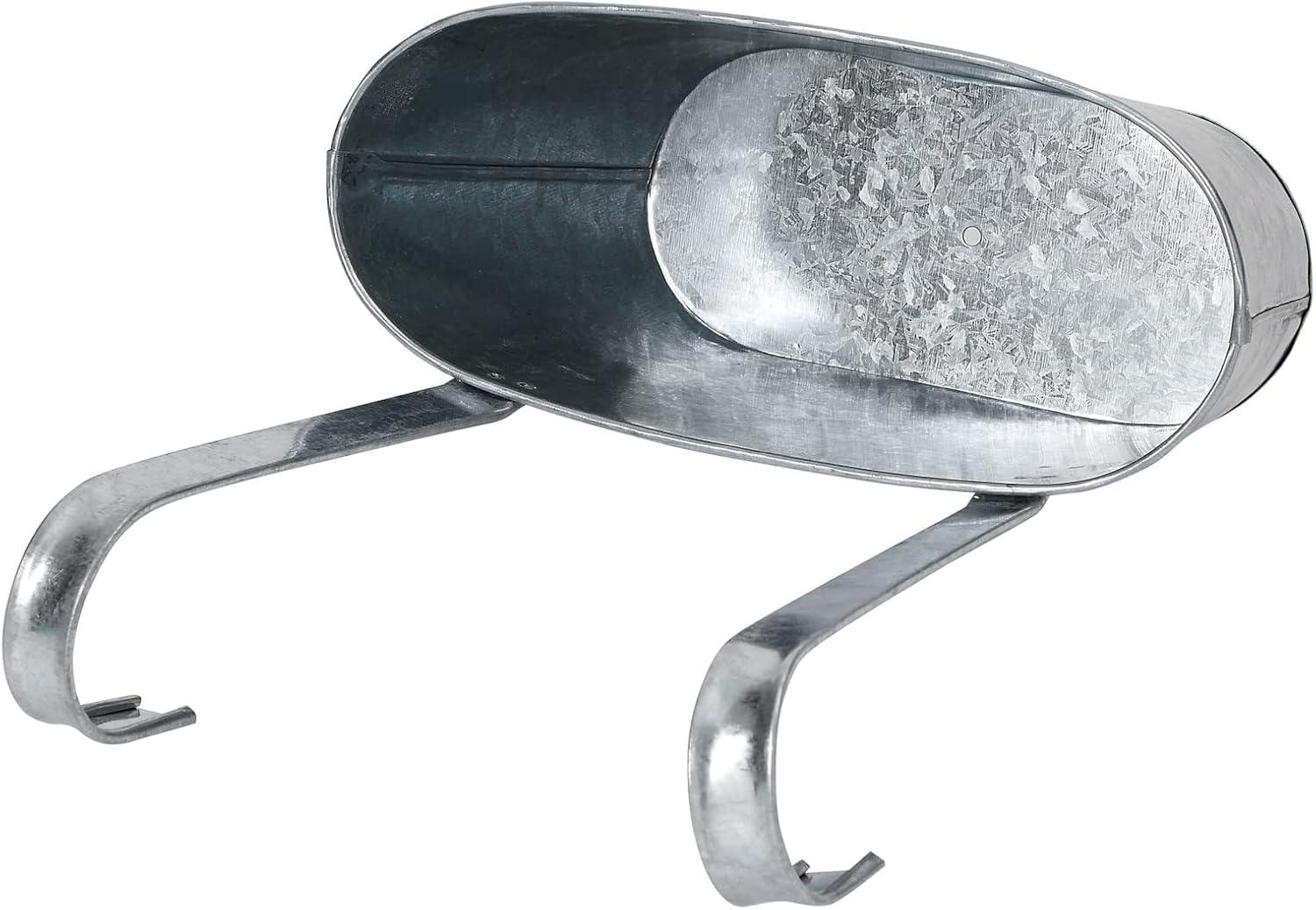 Juvale 2 Pack Galvanized Metal Hanging Bucket Planter Flower Pots for Railing, Fence, Balcony, Wall Decor, and Garden, 5 x 4.5 x 10 In