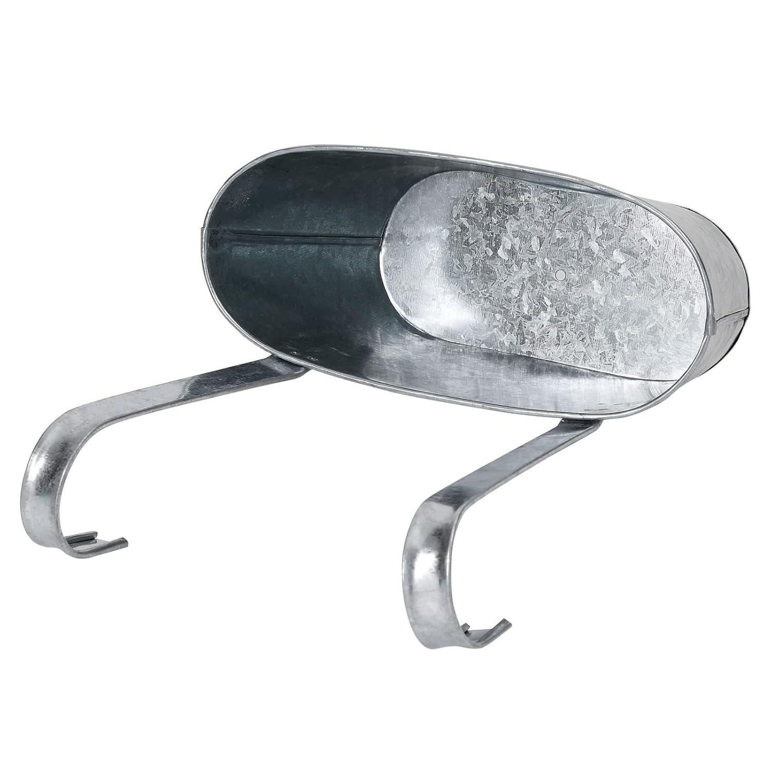 Juvale 2 Pack Galvanized Metal Hanging Bucket Planter Flower Pots for Railing, Fence, Balcony, Wall Decor, and Garden, 5 x 4.5 x 10 In