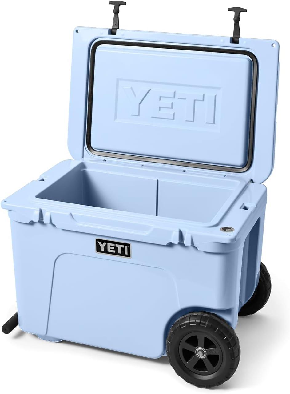 Big Sky Blue Rotomolded Wheeled Cooler with Bear Resistant Design