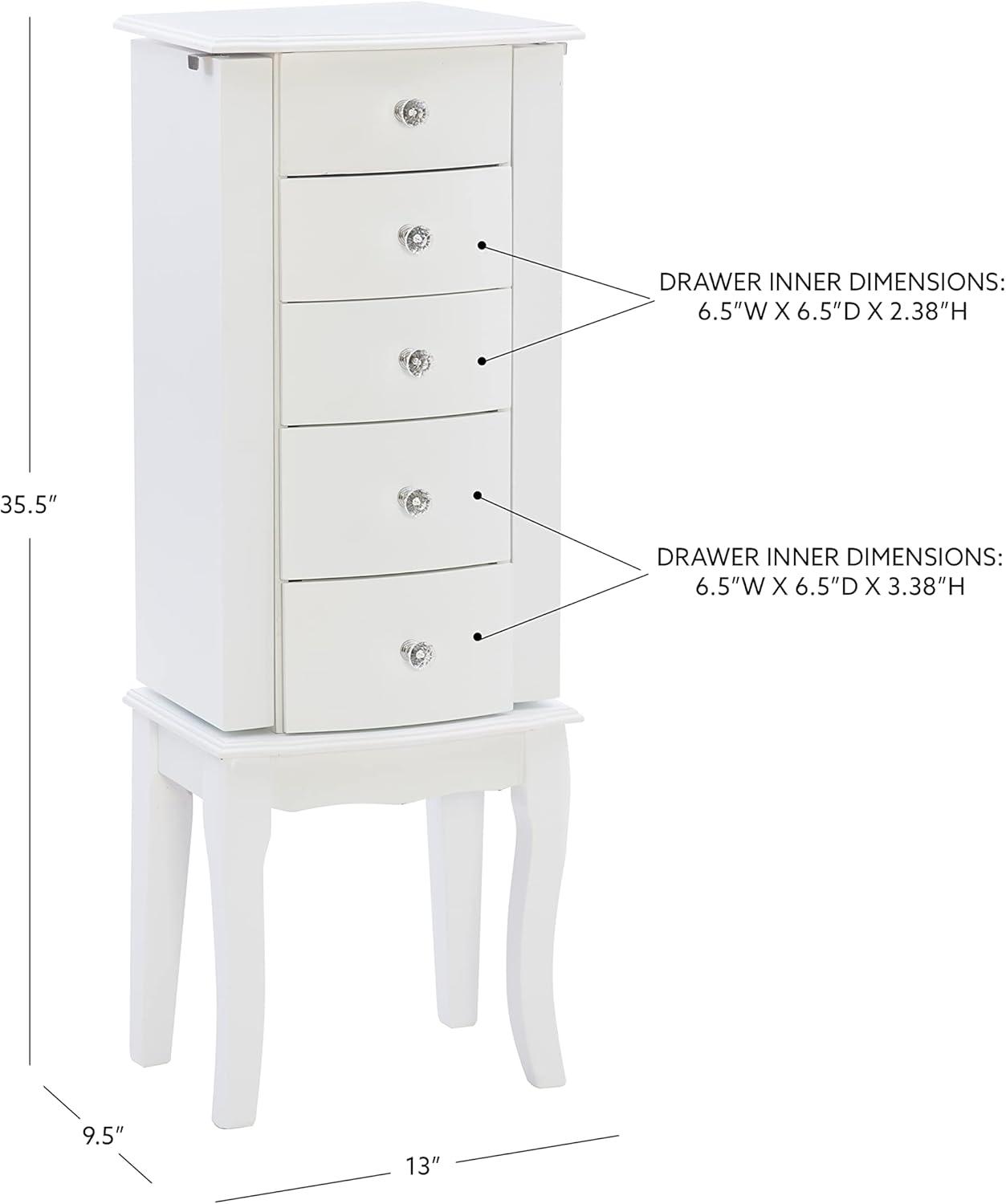 Jasmine Jewelry Armoire, White